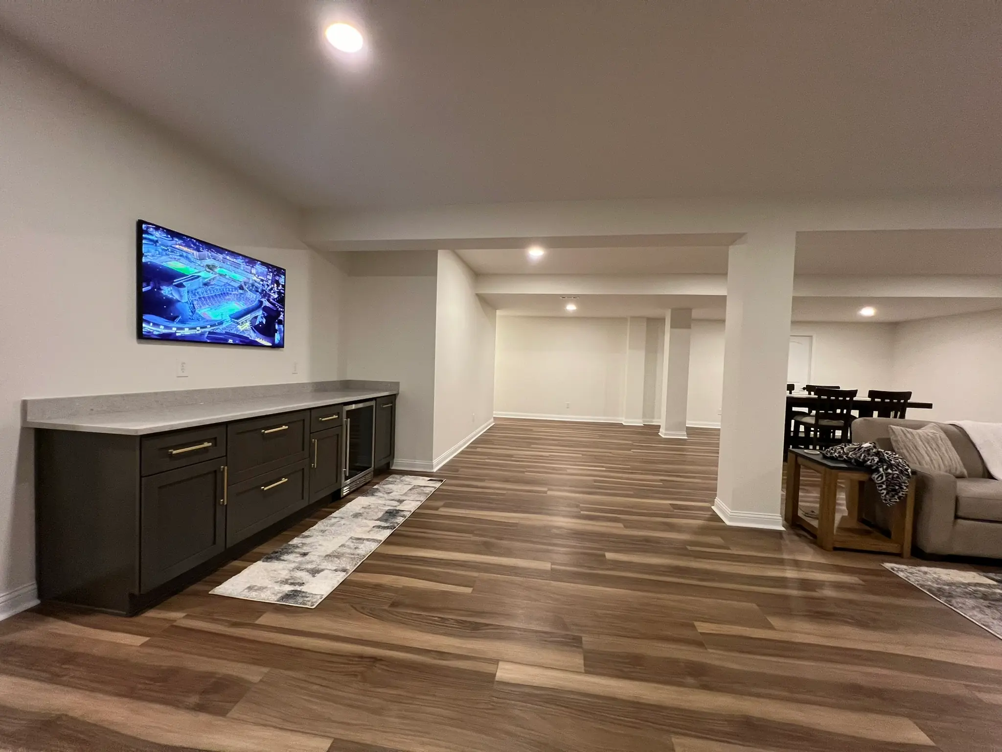 Finished basement by R.E.P. General Contracting