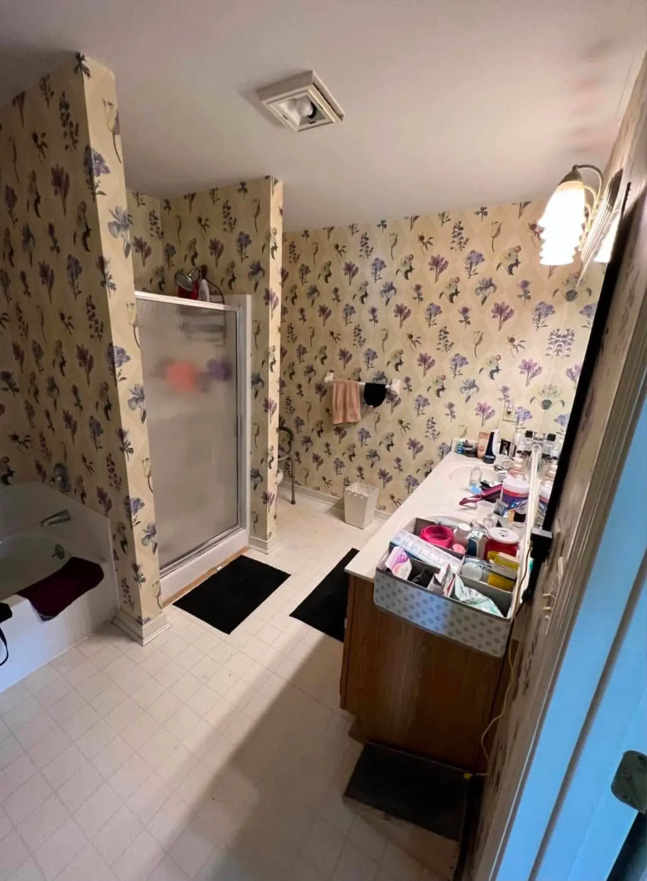Before: Dated bathroom prior to renovation